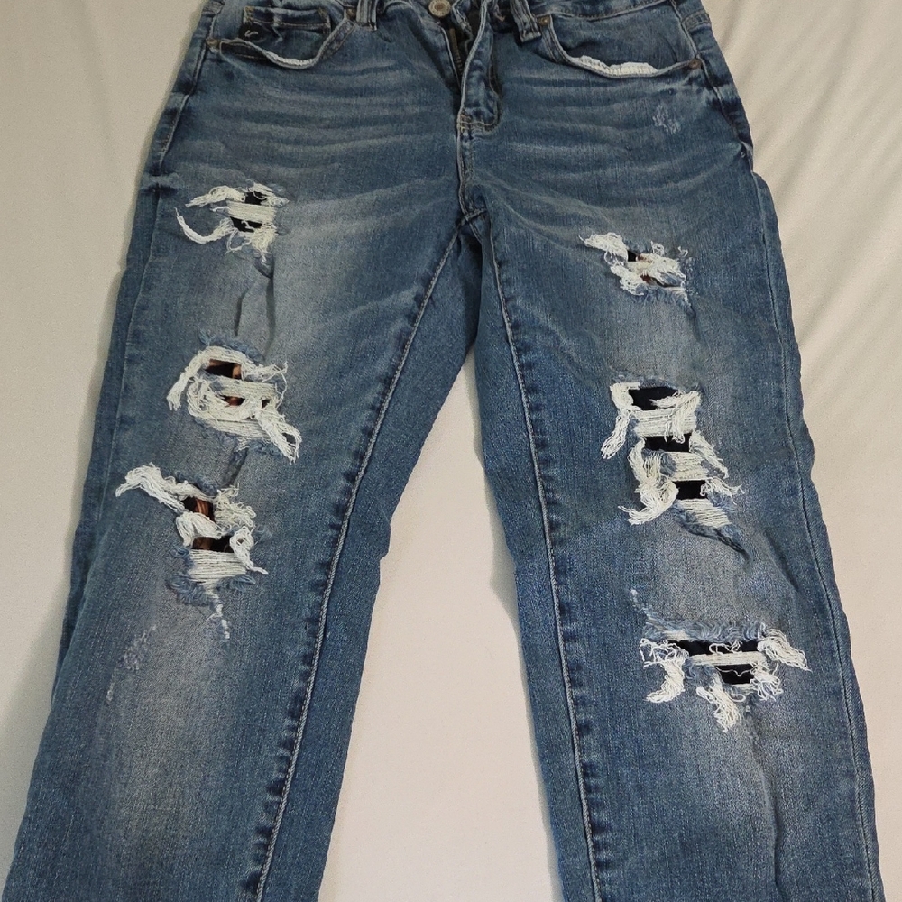 KanCan Women's Skinny Jeans - Distressed Blue